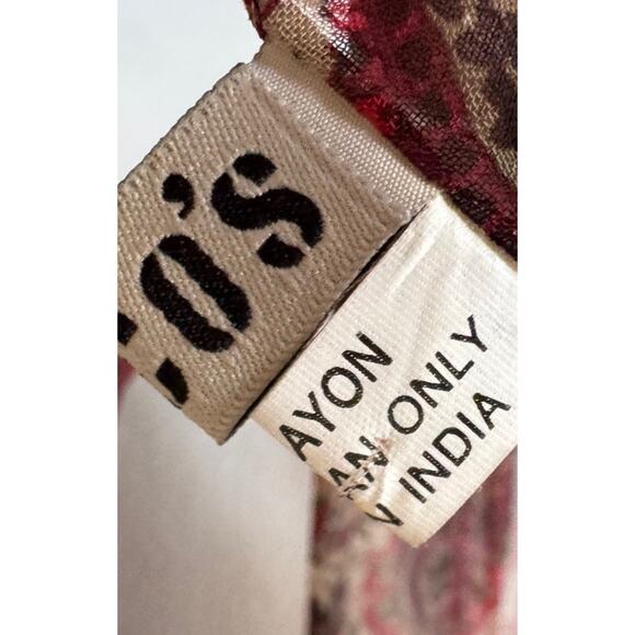 Chico’s Paisley Floral Print Sheer Scarf 100% Rayon Boho Festival Rectangle READ - Picture 5 of 13